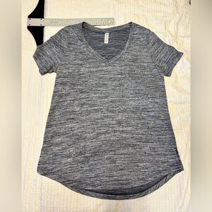 Athleta Heathered Gray V-Neck Tee